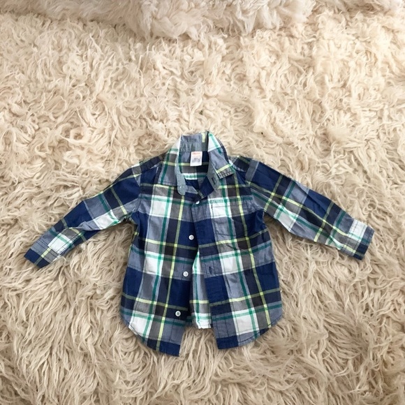 Gymboree | Long Sleeve Button Up Shirt 18-24 Month aPlaid Blue Green - Picture 9 of 9